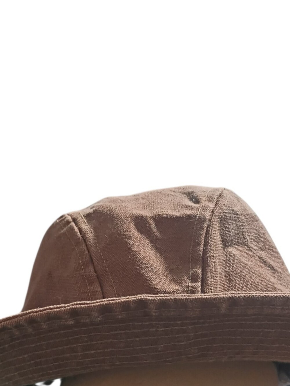 Vintage women’s Brown Cotton Bucket Hat – Casual Sun Hat